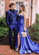 Marian | A Line Dark Red Long Prom Dress Near Me - Price #price_variant_lowest# - Royal Blue - PromDressClub